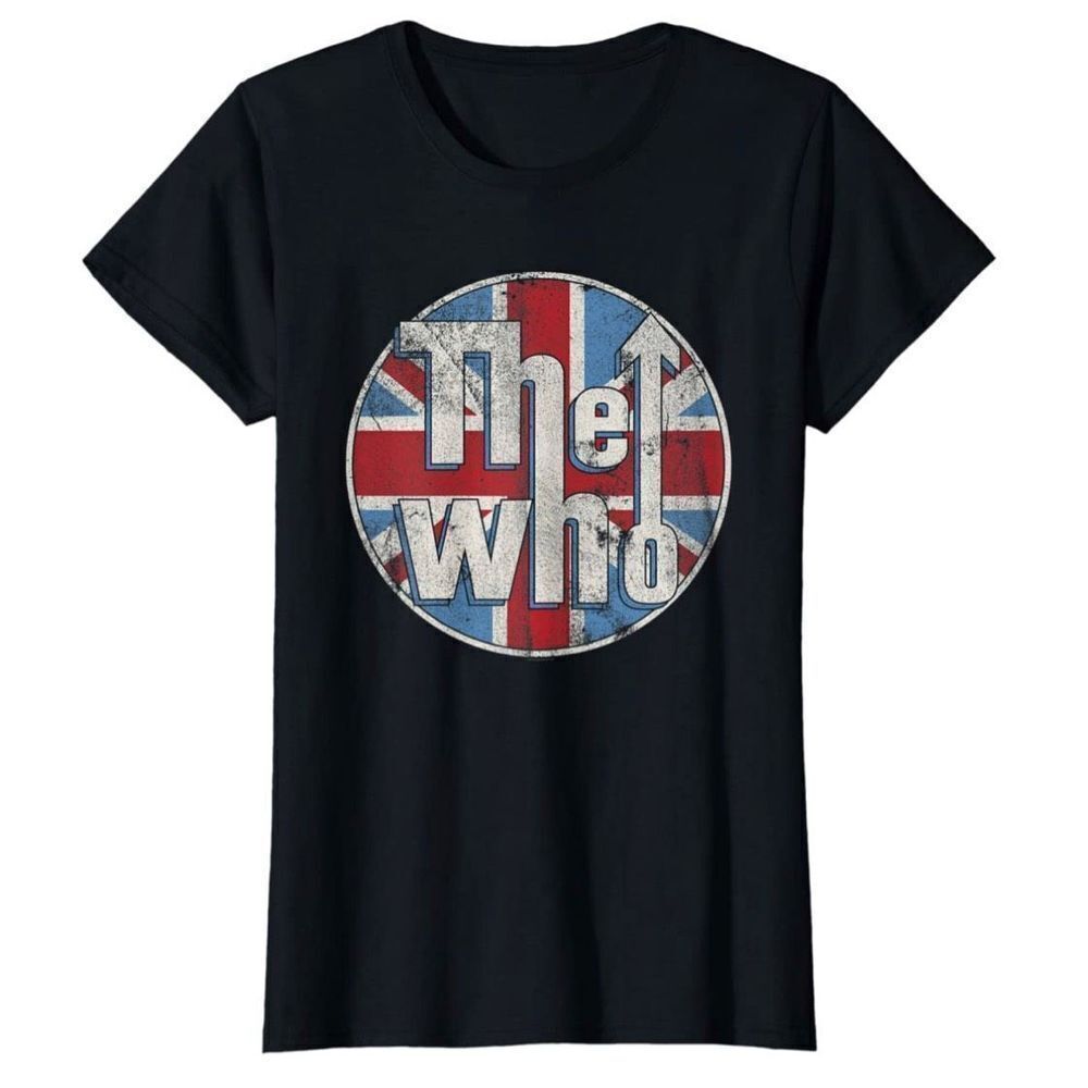 NWT The Who Official Distressed Union Jack Circle Logo T-Shirt